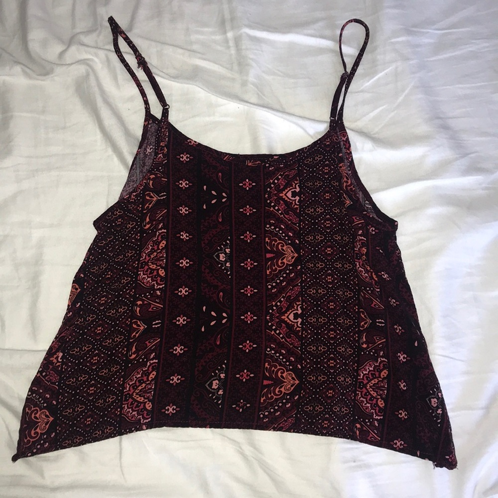 Maroon boho tank top